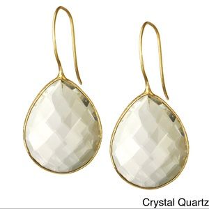 Saachi Crystal Quartz Saachi Gold Faceted Drop Earrings